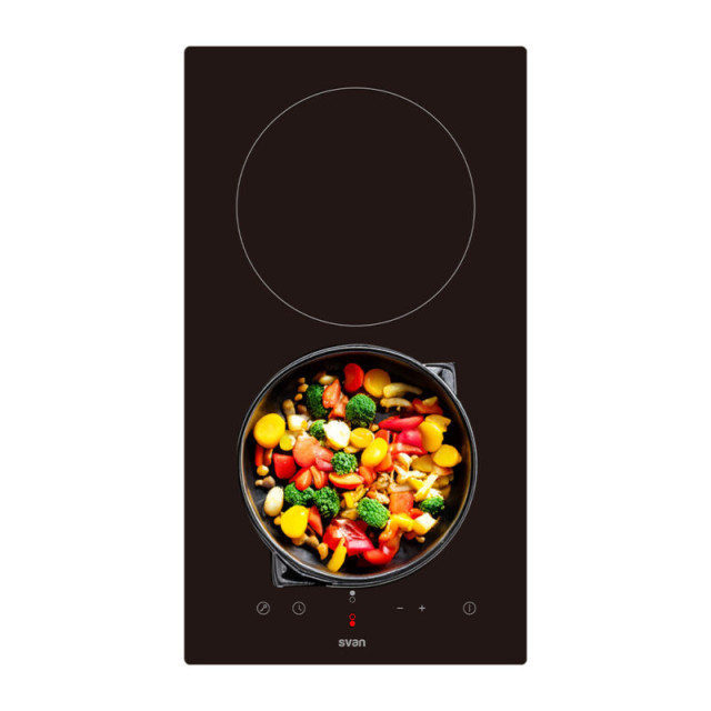 Svan SV2301 - Placa cocción dominó vitrocerámica 28.8 cm encastrable 2 zonas Negro
